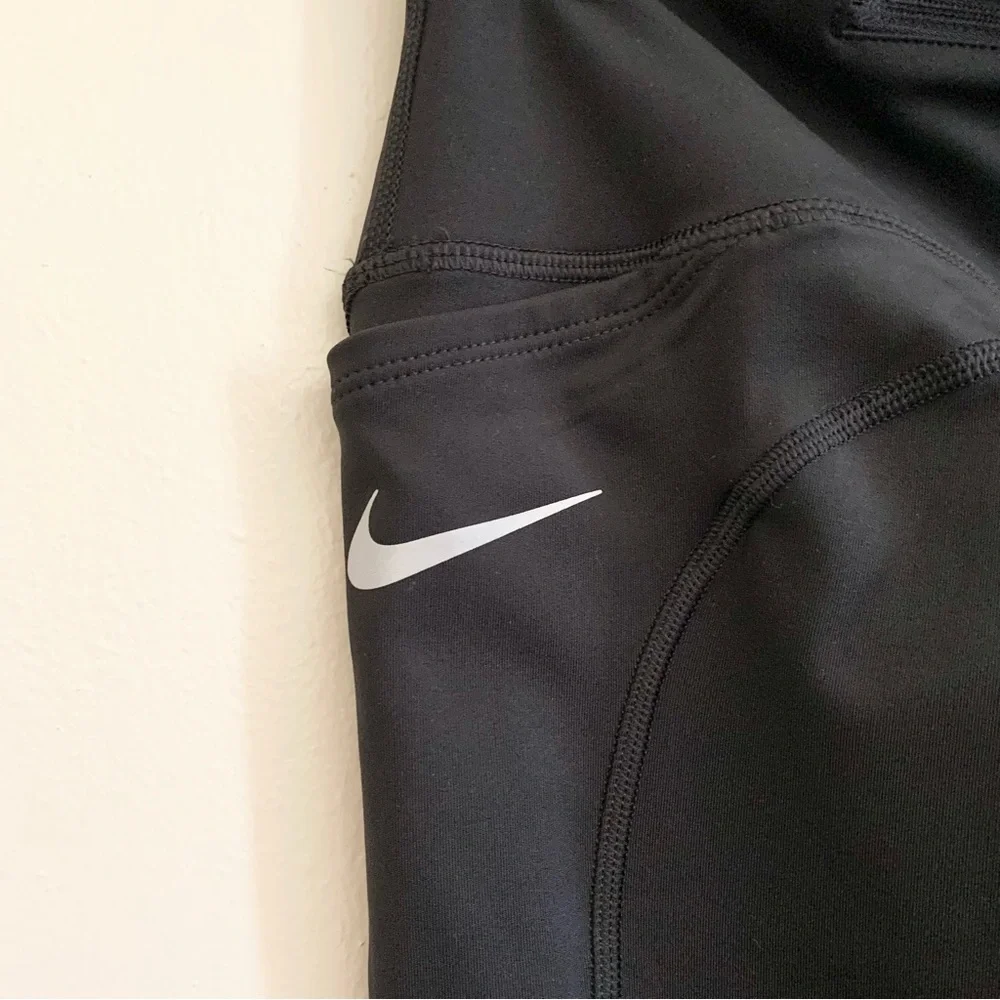 Nike DRI-FIT Black Pocket Sports Athletic Workout Leggings US Medium